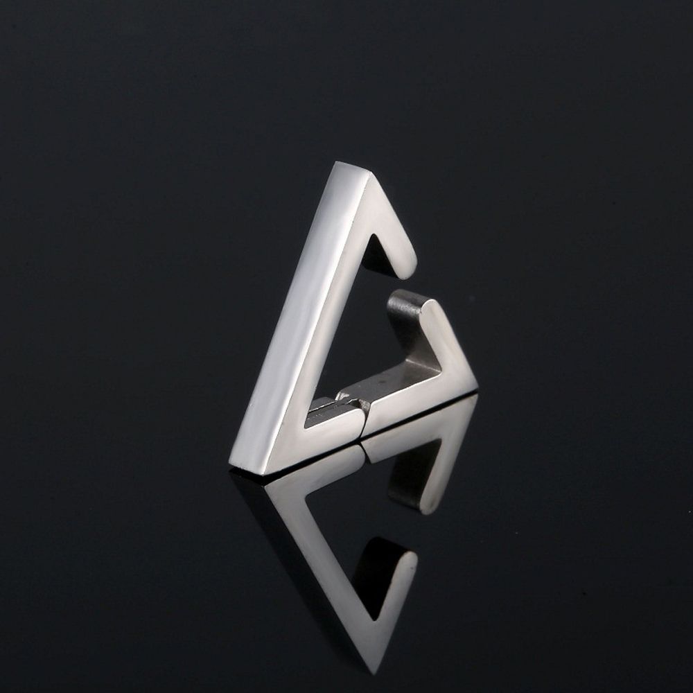 Jewelry Punk Stainless Steel Temperament Clip On Earrings Women Ear Clip Korean Ear Cuff Triangle