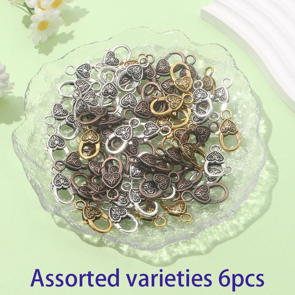 

3/6/9 Пряжка в форме сердца в виде клешни лобстера Пряжка в форме сердца из сплава в виде лобстера Крючок для самостоятельного изготовления ожерелья, браслета, брелока, ювелирных изделий 6pcs