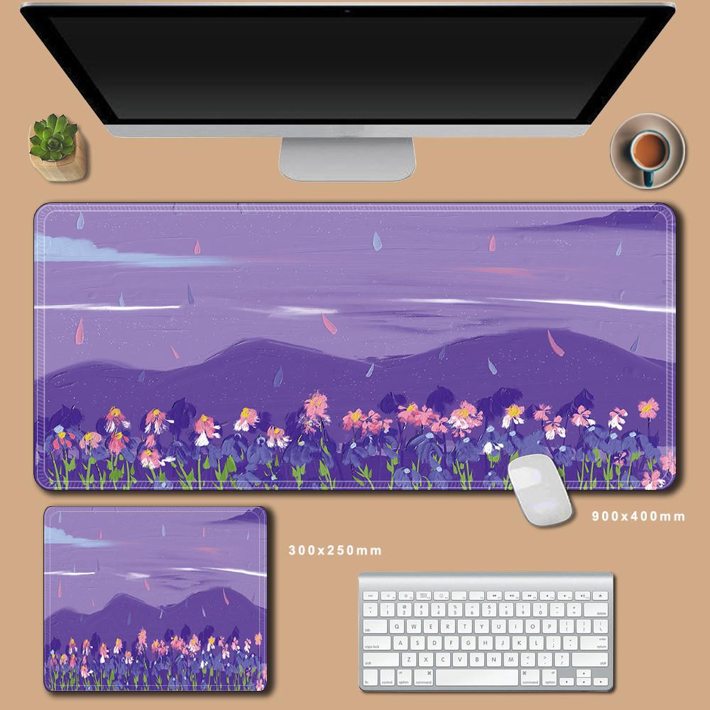 Flower Large Mouse Pad XXL Small Fresh Mousepad Cartoon Office Desk Pads Rubber Anti Slip Carpet Computer Office Accessories