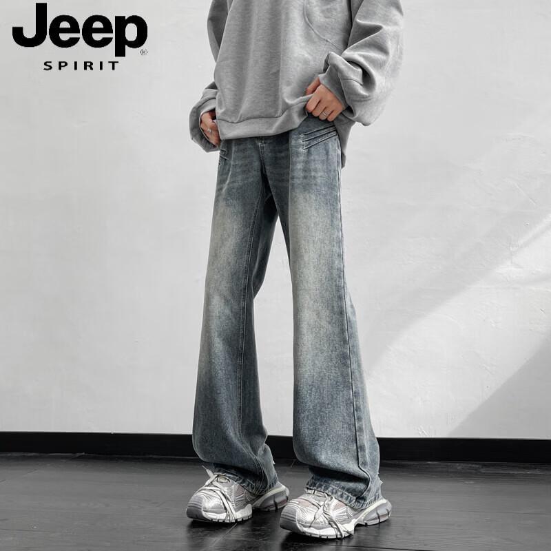 Мужские джинсы клеш JEEP SPIRIT ретро-стиля, с эффектом потертости M