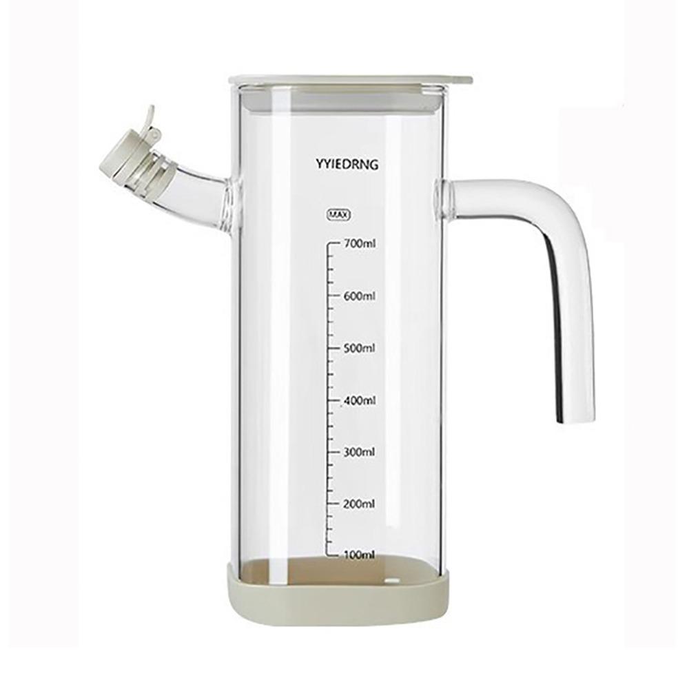 Heat-resistant Glass Oil Bottle with Handle Spice Container Soy Sauce Jars  Condiment Storage белый