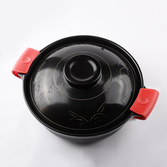 Pair Silicone Pot Handle Covers Heat Resistant Kitchen Pot Clip