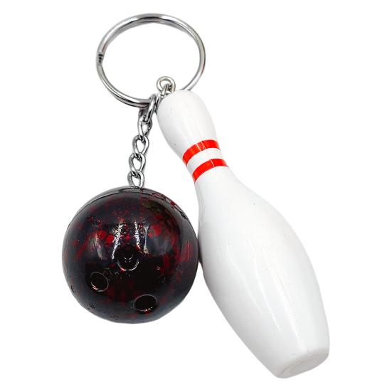 Car Key Chain Bowling Mini Ball Shape Smooth Surface Key Ring Easy Installation Sports Keyring Pendant Man Women Gift