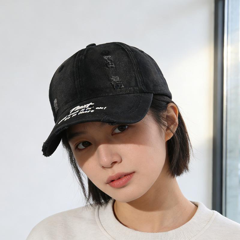 Baseball cap women's spring and summer new letter visor face small versatile cap