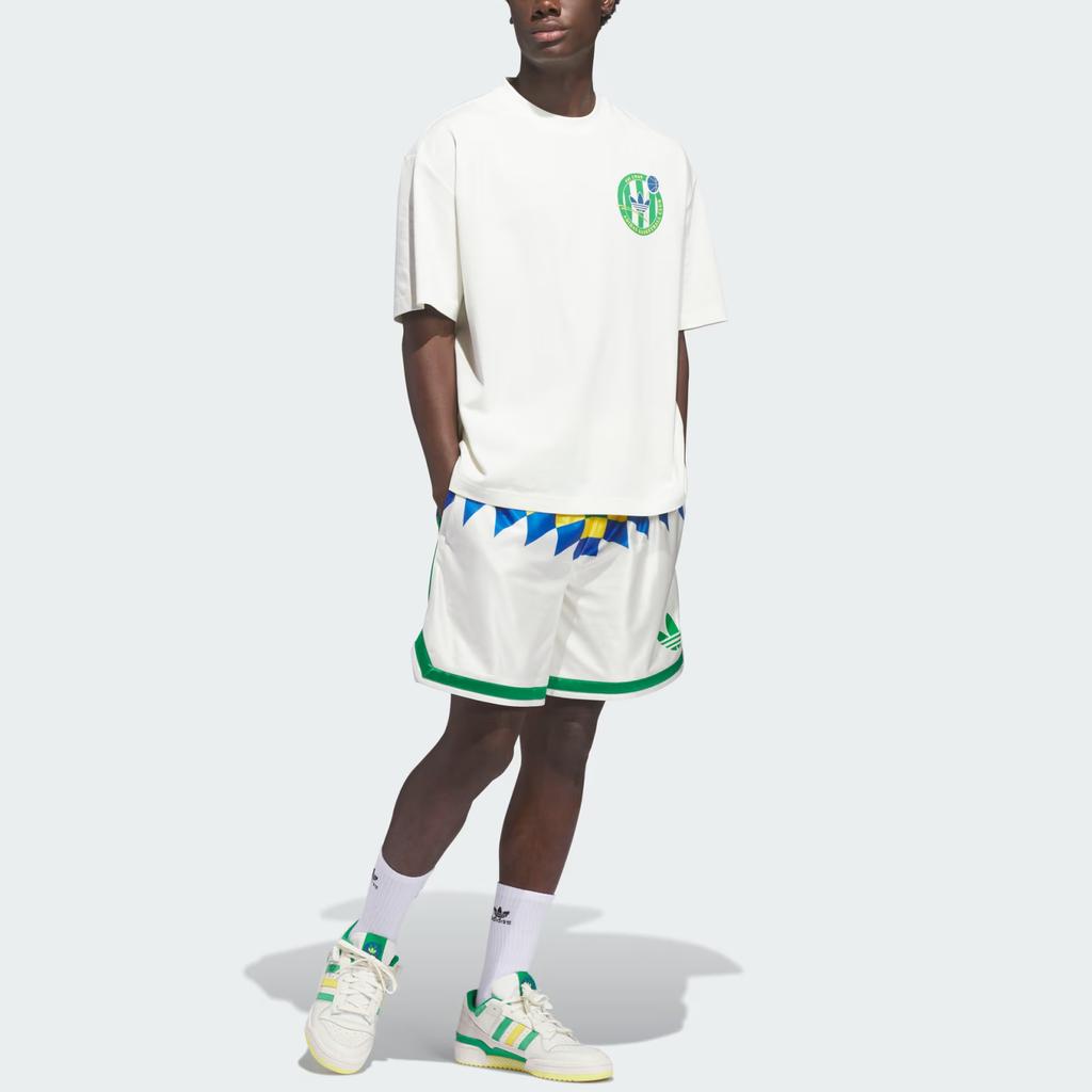adidas Originals Basketball Crest Loose Fit Round Neck Sports Short Sleeve T-Shirt Unisex Tops KD3615