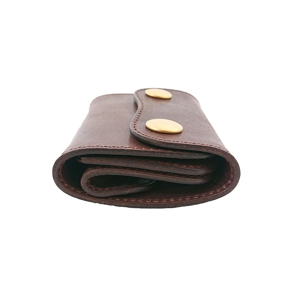 REDMOON Red Moon Trifold Wallet for Men, Leathercraft Brand, Genuine Leather, Made in Japan, TMW-CC (SBK (Black))