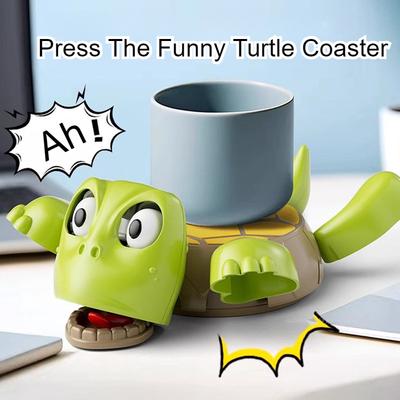 New Fun Coaster Turtle Cup Pad, Press and Stare, Open The Limbs,thickened Non-slip Insulation Pad,3D Printed Turtle Coaster