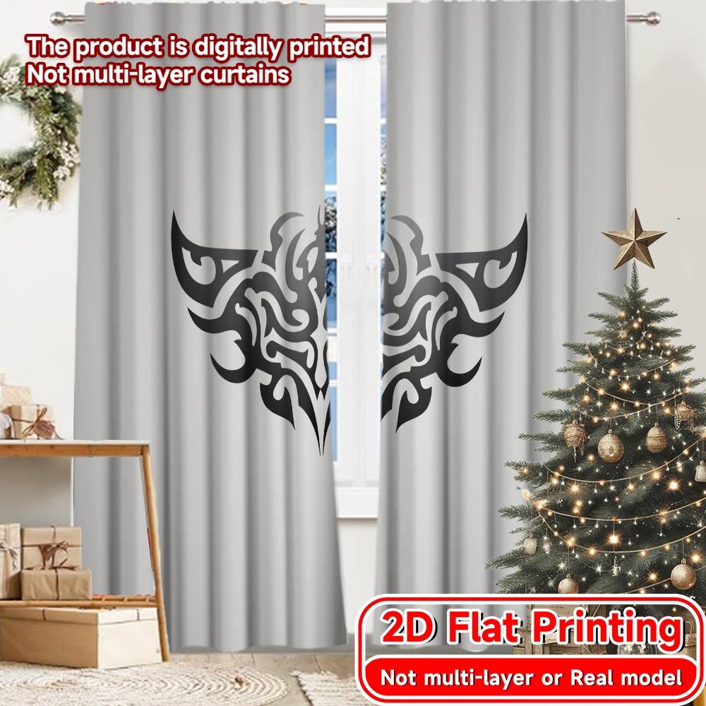 

2D Flat Printing 2pcs Gamers Gear Popular Contemporary Curtains Versatile 100% Polyester Curtains Outdoor Decorations Suitable 100*130 Grommet Top 1pcs
