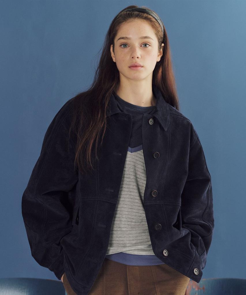 ANDNEEDS Matt Suede Jacket (Navy)