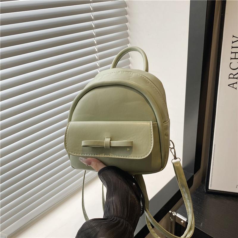 Color Solid Elegant Bow Small Designer Backpack Sewed Details Daily Bags Wear