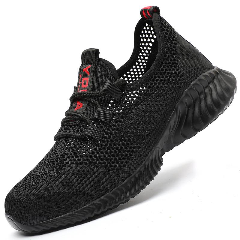 Anzhi Letnie Oddychające Buty Bezpieczeństwa z Podnoskiem Stalowym - Lekkie, Odporne na Zgniecenia, Odporne na Przebicie Buty Robocze.