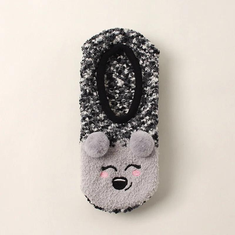 Fall/Winter Floor Socks Warm Non-slip Stockings Indoor Yoga Socks Low Calf Slipper Women Cute Hedgehog Home Hosiery Xmas Gifts