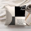 Black And White Series Cushion Cover Short Plush Double-Sided Printing Home Machine Washable In Warm Winter Pillow Cover
