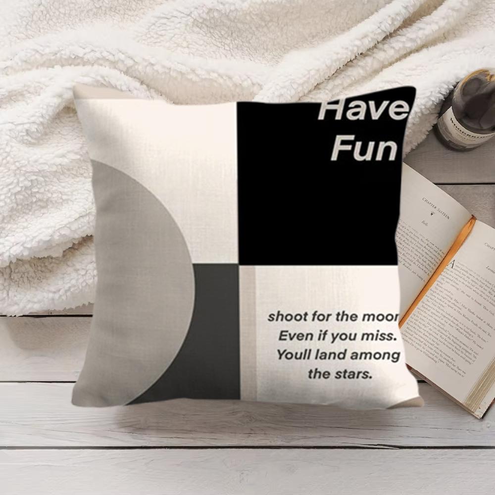 

Black and White Series Cushion Cover Short Plush DoubleSided Printing Home Machine Washable in Warm Winter Pillow Cover 40x40cm