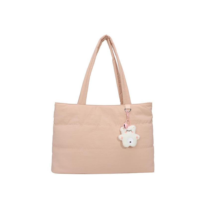 2025 Autumn and Winter New Fashionable Large-capacity Simple Handbag Versatile Lightweight Trendy Underarm Cotton Clothes Shoulder Bag