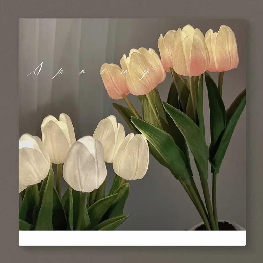 Nachtlicht LED Tulpenlampe LED Licht Simulationsblumenlampe Tulpen-Tischlampe Tischdekoration