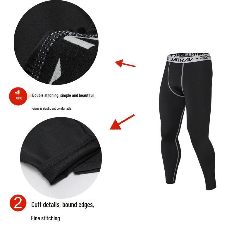 Men's European & American Basketball Compression Tights - Quick-Drying, Outdoor Fitness Base Layer Pants