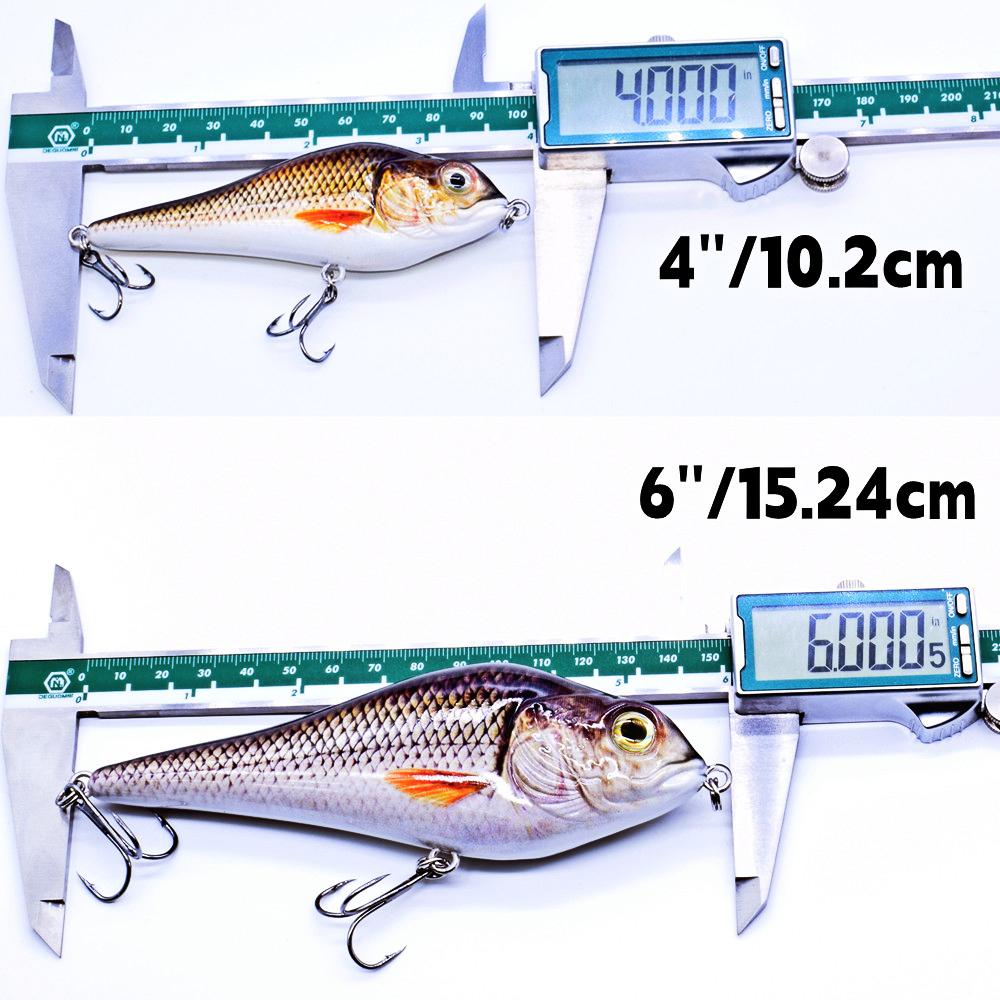 Fishing Lure Bait Swimbait Jerkbait 4inch 6inch Minow Fishhook Crankbait Muskie Bass Lure