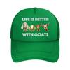 Life Better Goats Graphic Goat Lover Mesh Baseball Cap For Womens Unisex FeUnisex Beach Dad Hat Hip Hop
