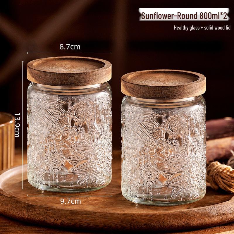 Luftdichtes Glasvorratsglas für Snacks, Trockenfrüchte, Tee, Zucker und Getreide