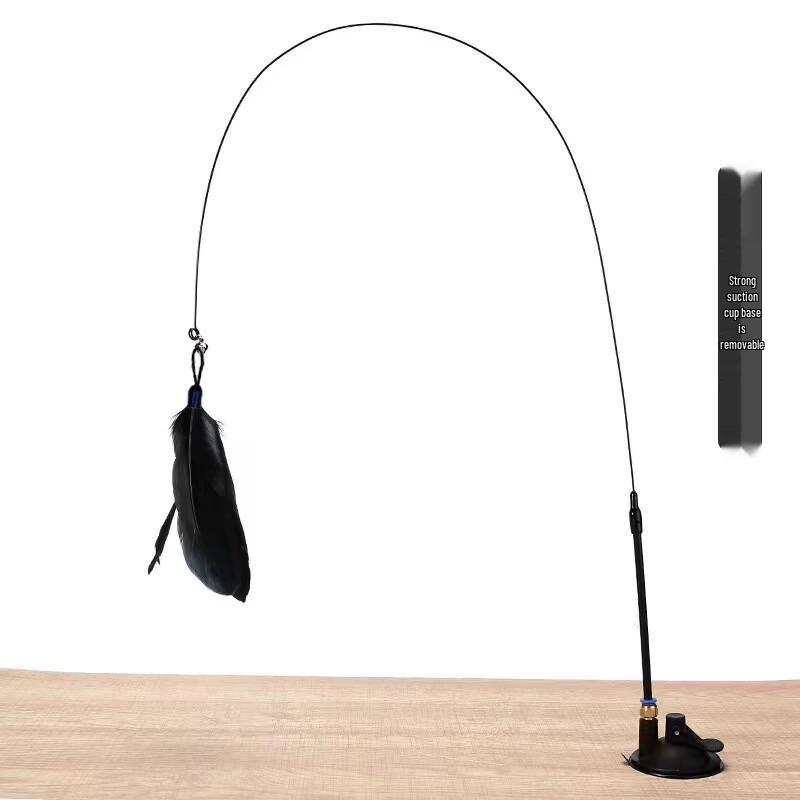 VZZS Suction Cup Cat Wand Toy with Steel Wire Rod