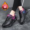 Fleece Shoes New Leather Waterproof Cotton Shoes Casual Sports Shoes Black Non-slip Lightweight Travel Running Shoes