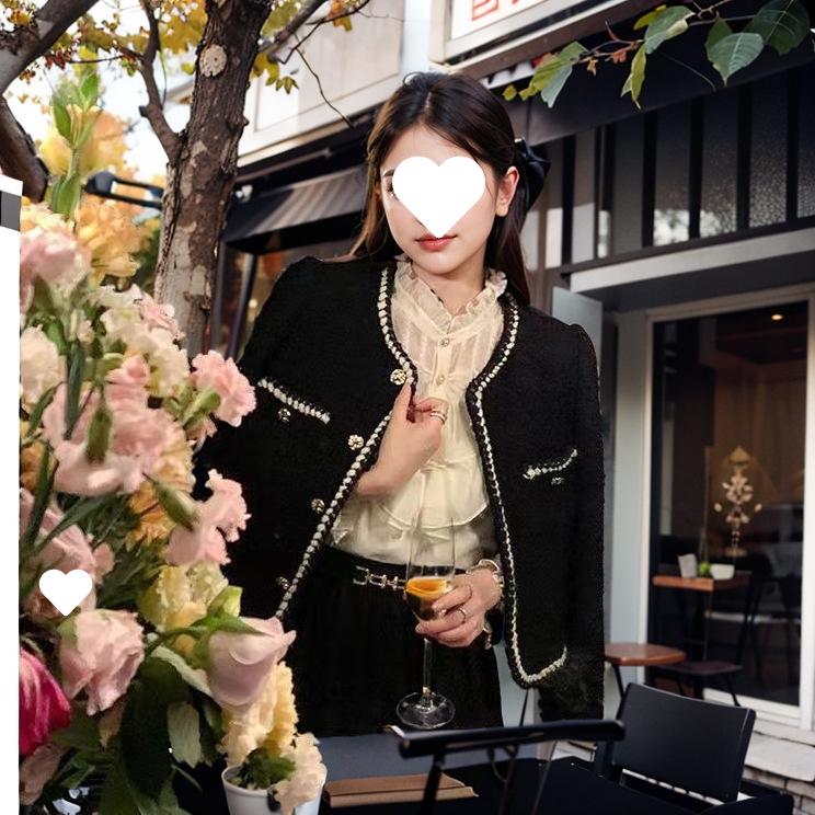 2025 [New Style] Women s Autumn/Winter Slimming French Korean Top S for 40-45kg