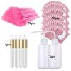Conjunto de suministros de extensión de pestañas, microcepillo, cinta, anillo de pegamento, parches para ojos, varillas para rímel desechables, aplicador, herramienta para pestañas