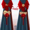 Wedding Curtain Tiebacks: Bridal Room Double Happiness Decor Set