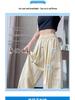 Women's Summer 2025 Ice Silk Nine-Point Pleated Wide Leg Cargo Pants