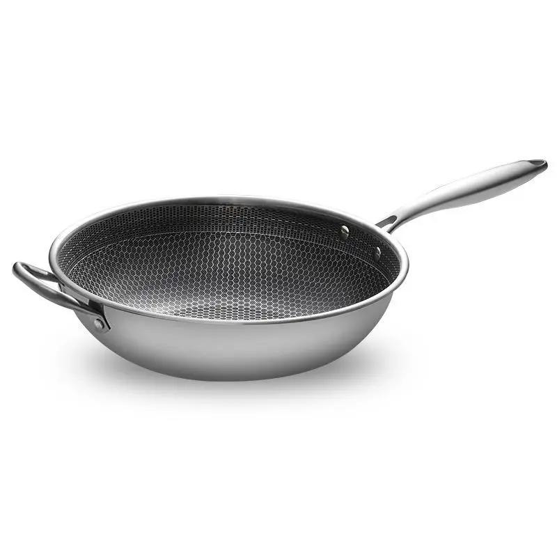 Stainless Steel Wok Non-smoke Non-coating Non-stick Household Wok