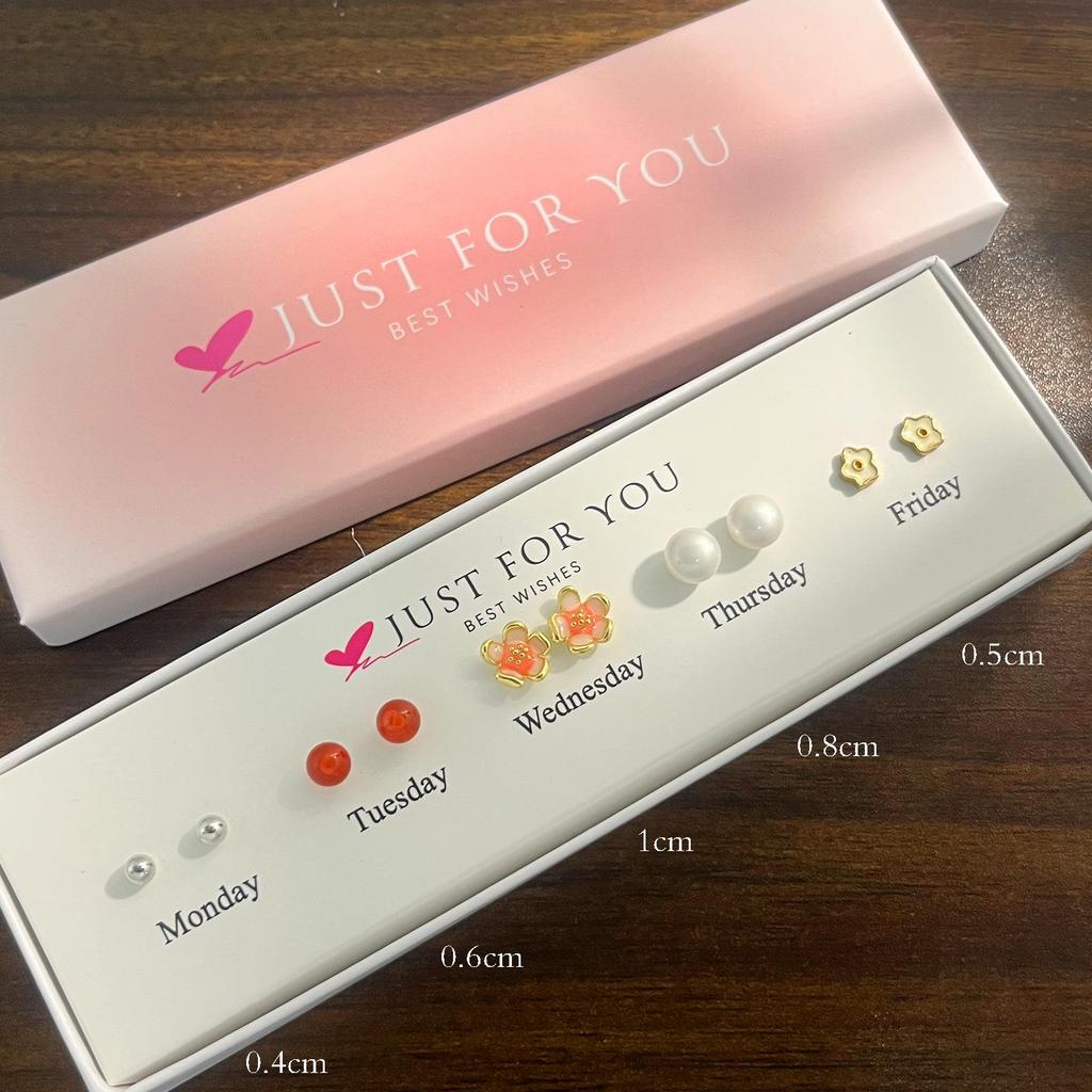 Weekly Gift Box: Star, Moon, Butterfly & Flower Bow Stud Earrings for Girls