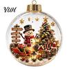 Decorative Acrylic Christmas Ornaments Tree Crystal Ball Pendant with LED Light, Built-in Christmas-themed Theme Hanging Charms Pattern Design,