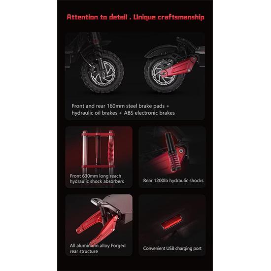 E-Scooter BOYUEDA S5 Elektroroller 6000W Motor 60V38AH Akku 120KM Reichweite 85KM/H Geschwindigkeit NFC Smart App RGB-Lichter Offroad E-Scooter