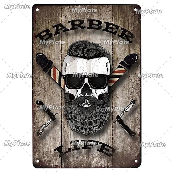 BARBER Tin Sign Metal Sign Retro Plaque Home Decor Metal Vintage Man Cave Bar Pub Club Home Wall Decoration