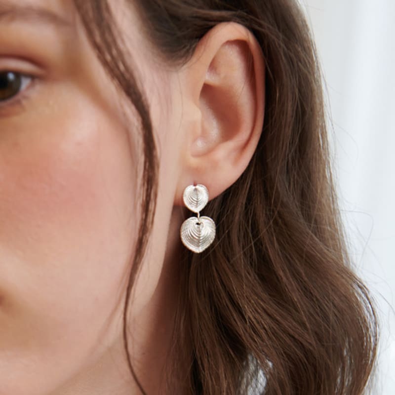 cotoit Heart Shell Double Earrings