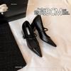 Sheepskin Version~ Inner Height Increase 9cm Pointed High Heels French Gentle Evening Wind Thick Heel Mary Jane Shoes Women's Single Shoes