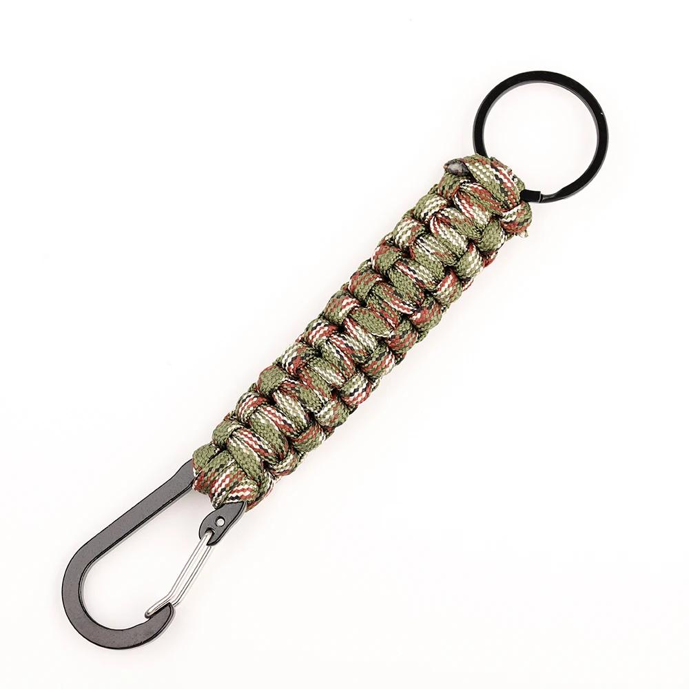Paracord Keychain Carabiner Clip Military Braided Cord Rope Lanyard Emergency Knot Outdoor Survival Tools For Keys/Men/Women