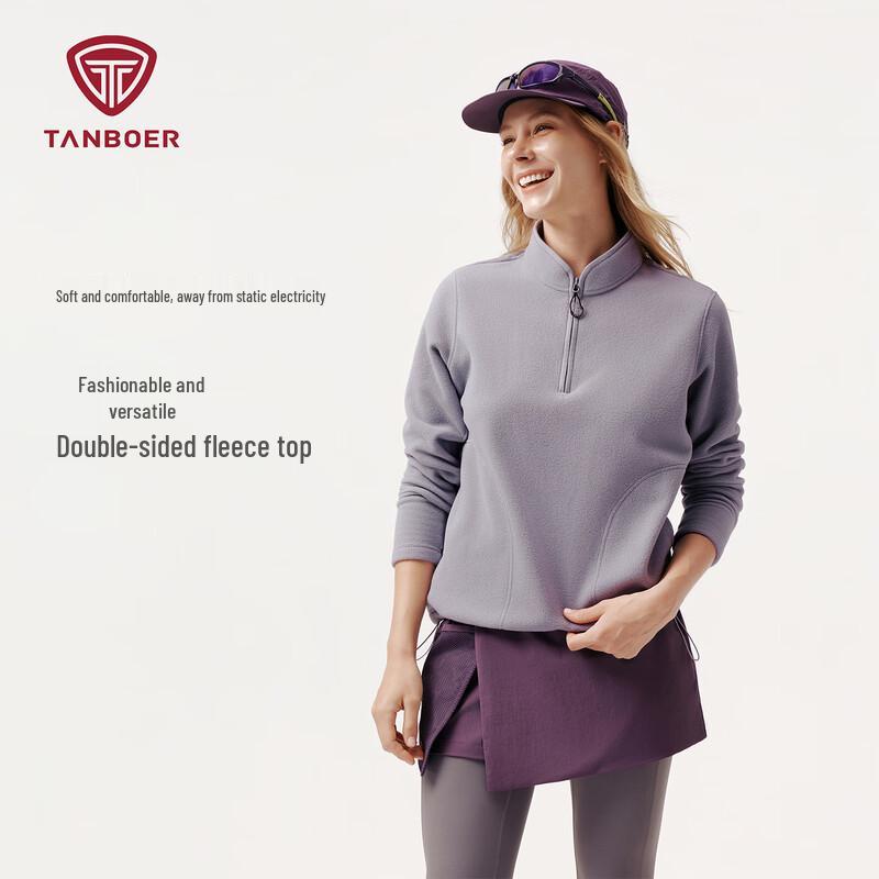 TANBOER Women's Stretch Thermal Fleece Mock Neck Top