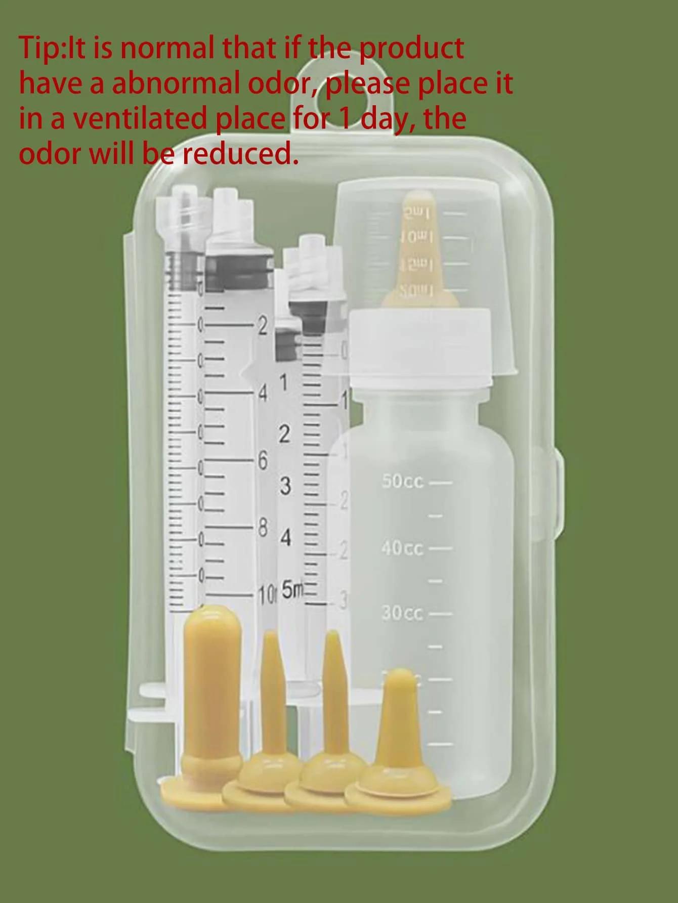 

Pet Feeding Device Set Cat Dog Care Bottle Syringe Suit Newborn Kitten Feed Device with Feeding Bottle Puppy Medication Device жёлтый