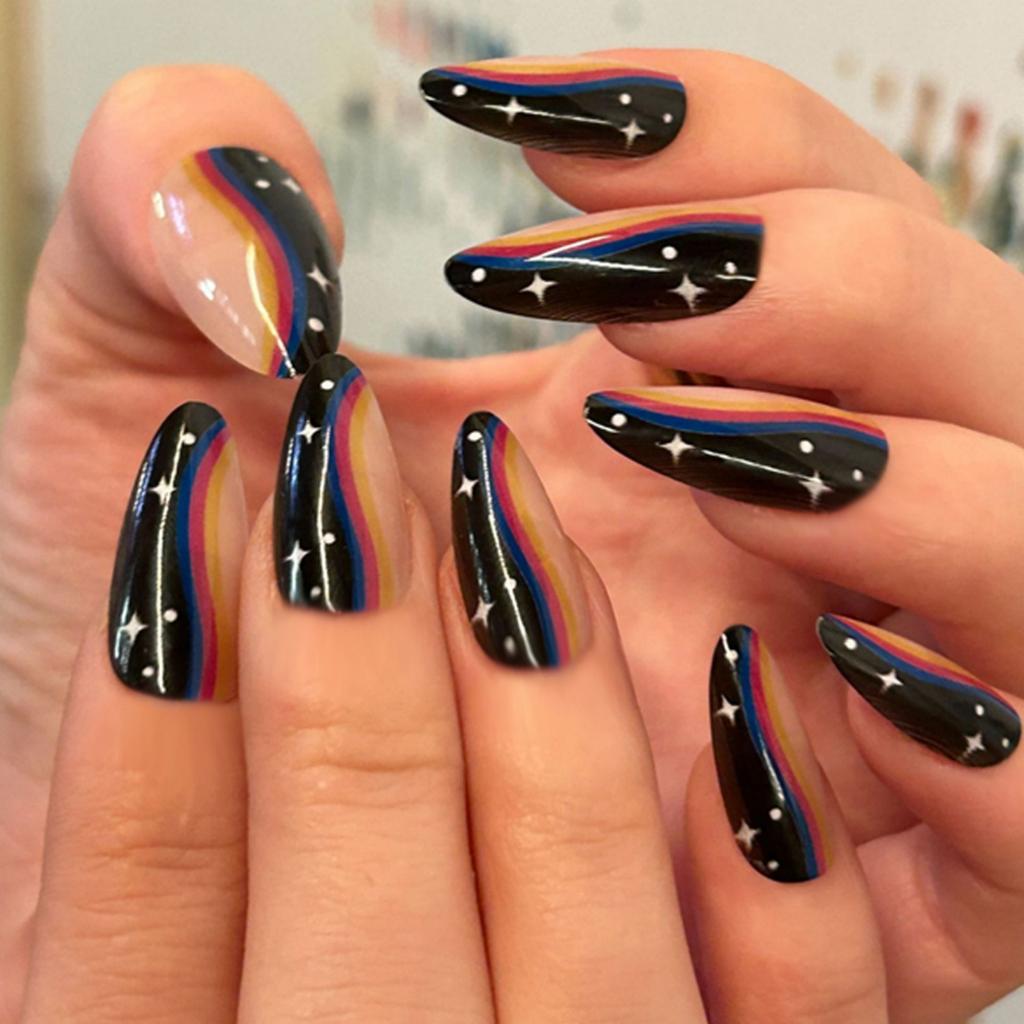 Aufdrücknagel Mandelform Künstlicher Nagel Glänzend Aufkleben Nagel Natürlich Vollständige Abdeckung Falscher Nagel Acryl Aufkleben Nagel für Frauen