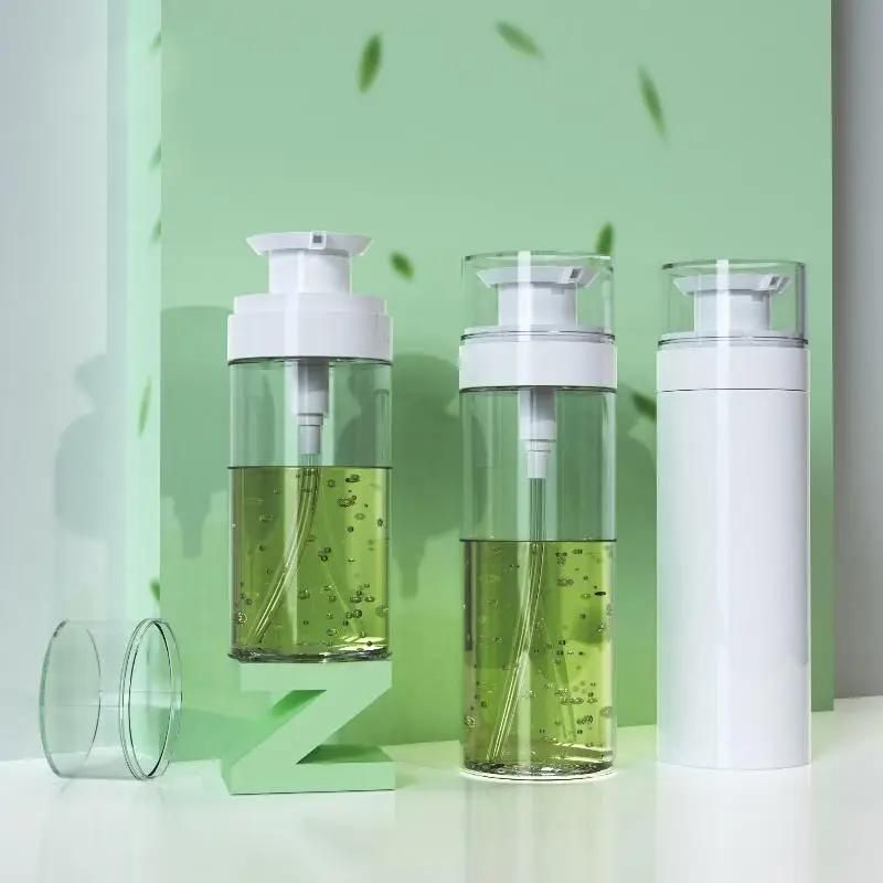 150ml200ml300ml Transparente Flache Schulter Druckverschluss Lotion Flasche Leer Essenz Wasser Gesichtsreiniger Spender Kosmetik Behälter