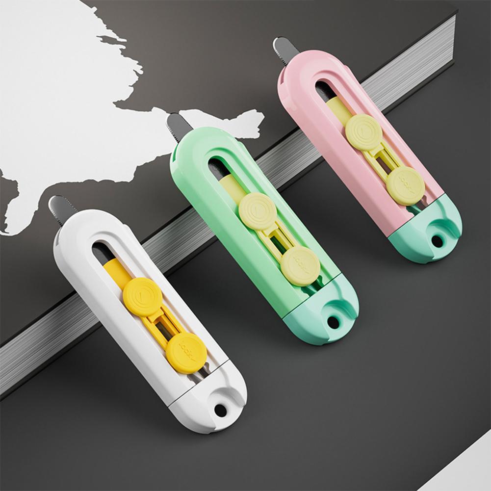 Magnetic Mini Box Cutter Paper Cutter Portable Folding Knife Pocket Knife Replaceable Blade Opening Envelope Carton
