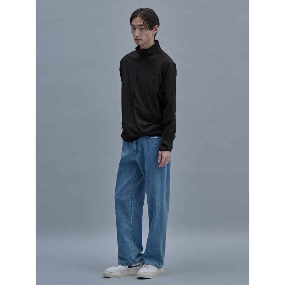 SHIFT.G Washed Wide Denim Pants Blue