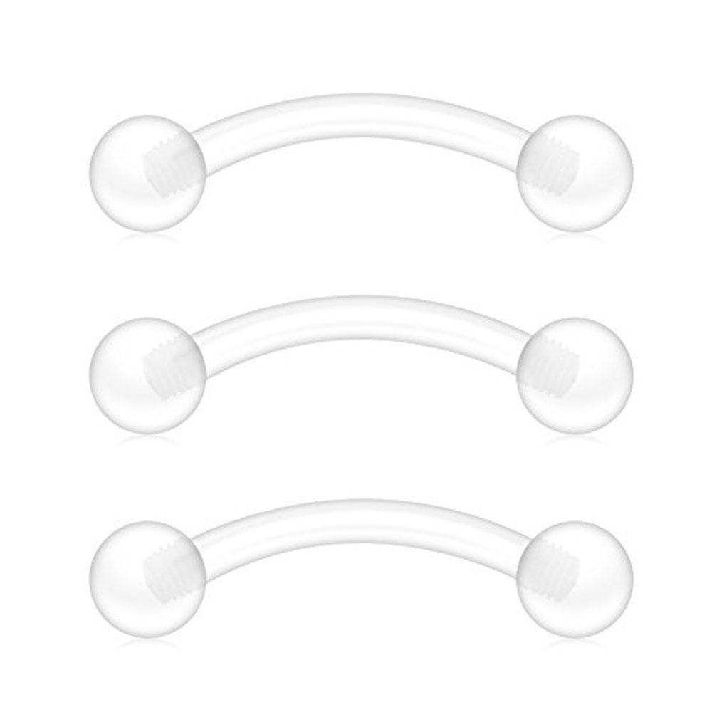 Clear Sports Work Bioflex Helix Tragus Conch Earrings Plastic Medusa Piercing Jewelry Lip Rings Labret Piercing Retainer
