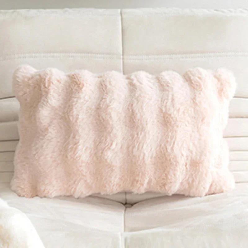 Зимняя имитация кроличьей шерсти, плюшевая наволочка для подушки, для спальни, гостиной, дивана, мягкая, удобная, грелка для рук