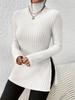 2026 Plus Size Turtleneck Pullover Women Sweater Slim Fit Ribbed Knit Mid-length Top Solid Color Fashion Elegant Autumn Winter Basic Slim Fit Clothing