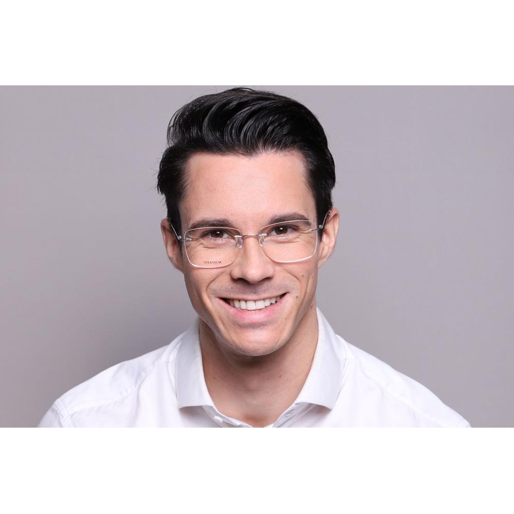 Rimless Rectangle Shiny Silver SmaRtbuy Collection Henny Rt 009 C2 Fashion Unisex Eyeglasses