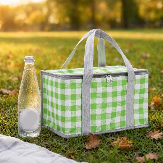 Izolowana torba piknikowa, Składany termiczny koszyk na lunch na zewnątrz, Wytrzymała lodówka z folii aluminiowej na żywność, Akcesorium piknikowe i kempingowe