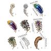 Vintage Style Peacocks Feather Brooch With Shimmering Rhinestones For Formal Event Fashion Clothing Accessories